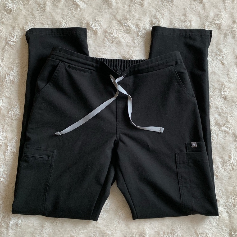 Figs - Yola Scrub Pants -  Black - Small Regular